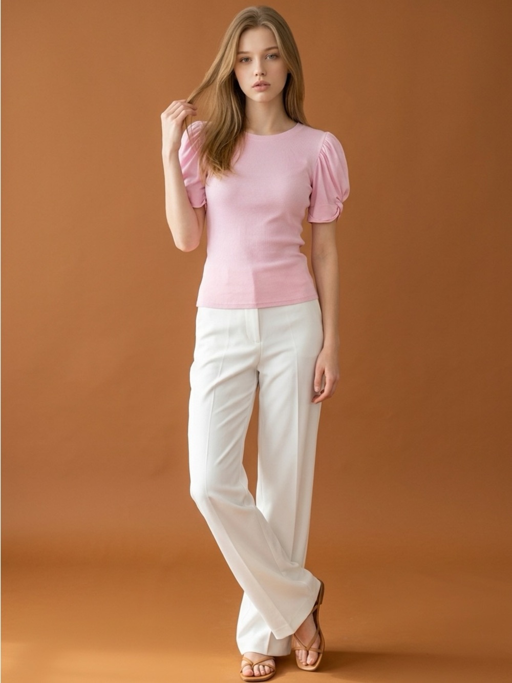 Vince Camuto Pink Puff Sleeve - Soft Pastel Pink
